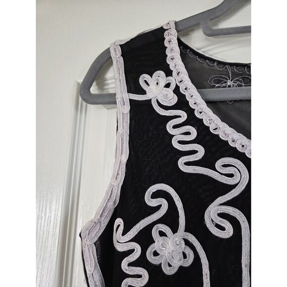 Andrea Rosati Black White Sheer Blouse, Size XL - Picture 4 of 11